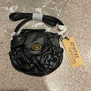 NWT Black Soft Vegan Leather Crossbody The Jeannie By Ampere Creations